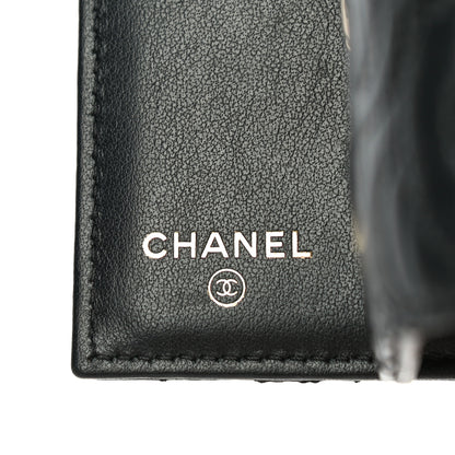 Chanel Lambskin Camellia Embossed Small Wallet Black 7 of 17