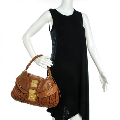 Miu Miu Nappa Matelasse Coffer Hobo Cammello 2 of 7