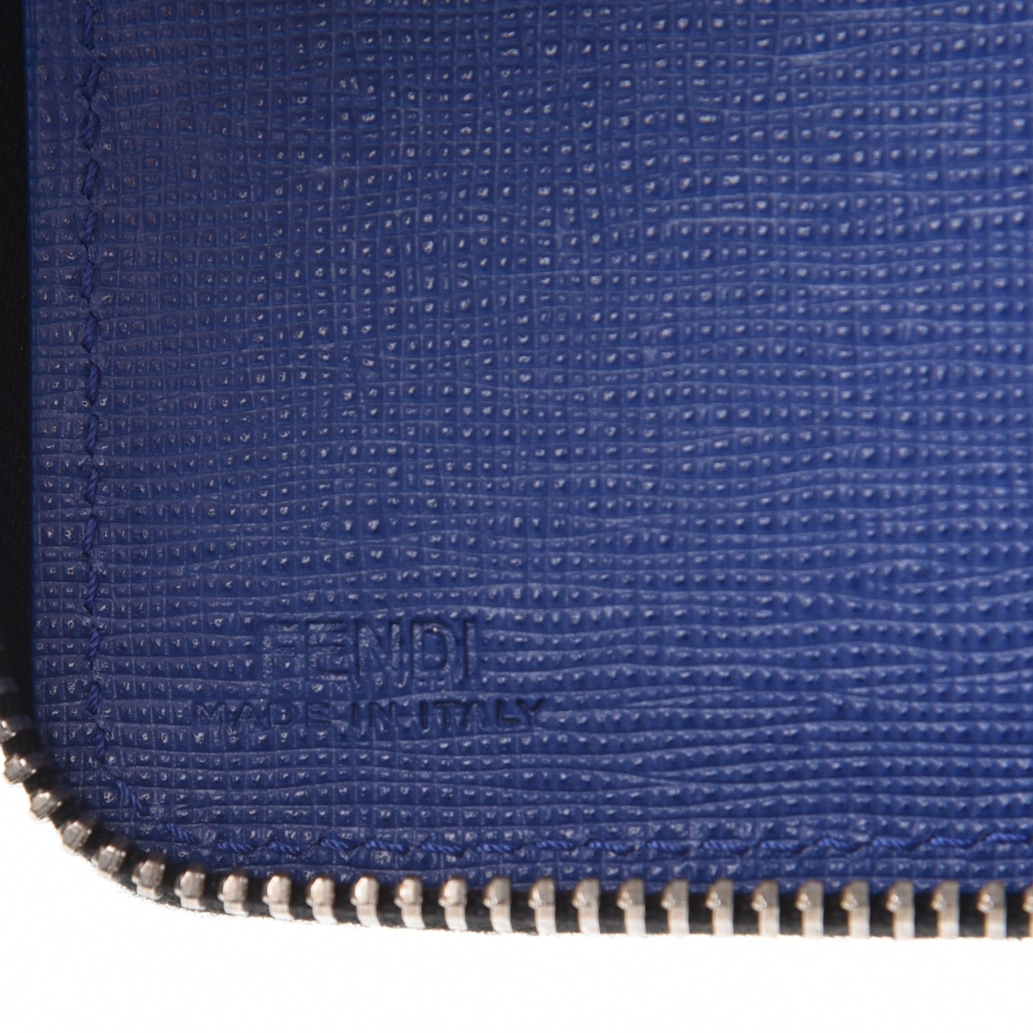 Fendi Vitello Elite Flamingo Mink Karlito Studded Zip Around Chain Wallet Black White Plaster 6 of 8