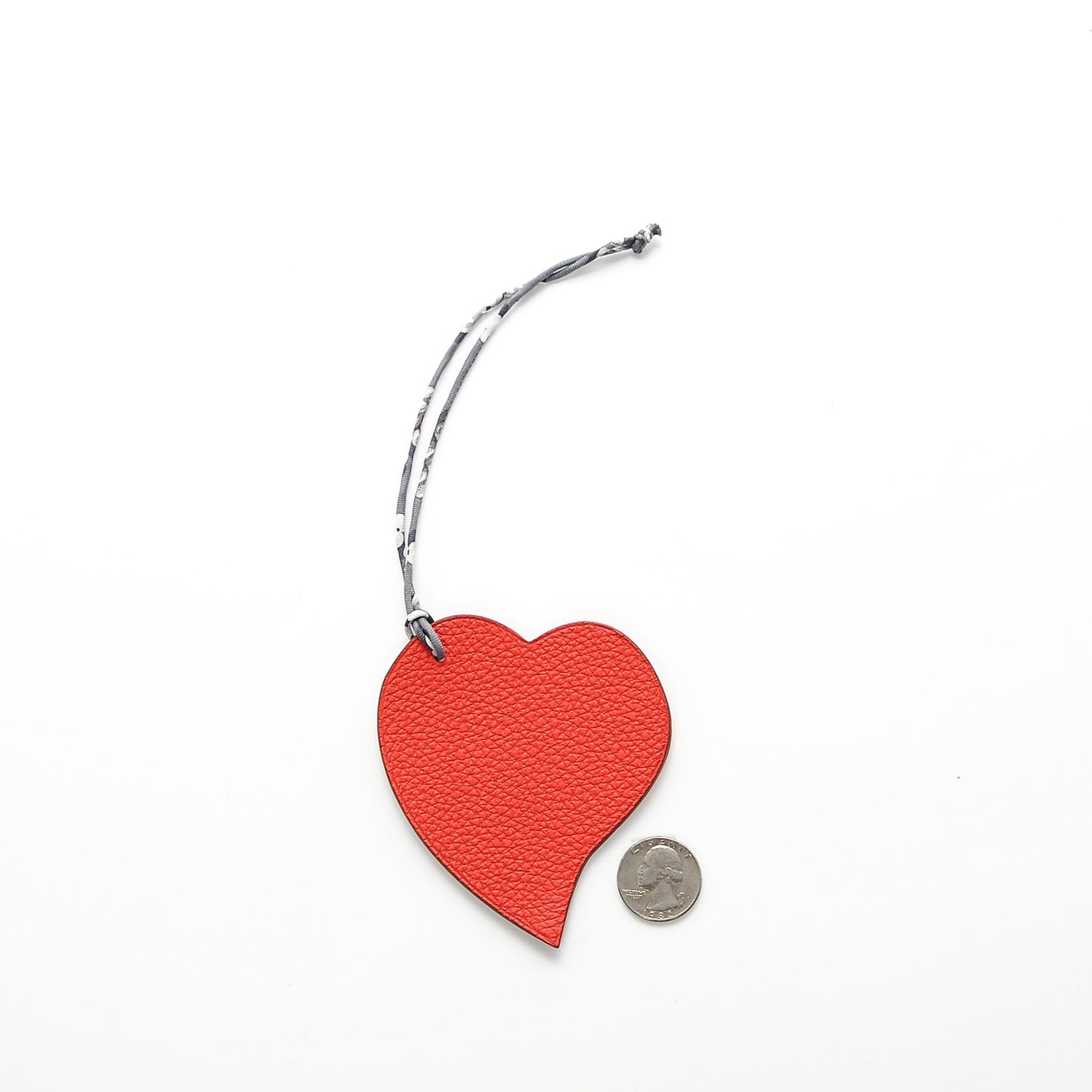 Togo Epsom Petit H Heart Bag Charm Bougainvillea Mangue