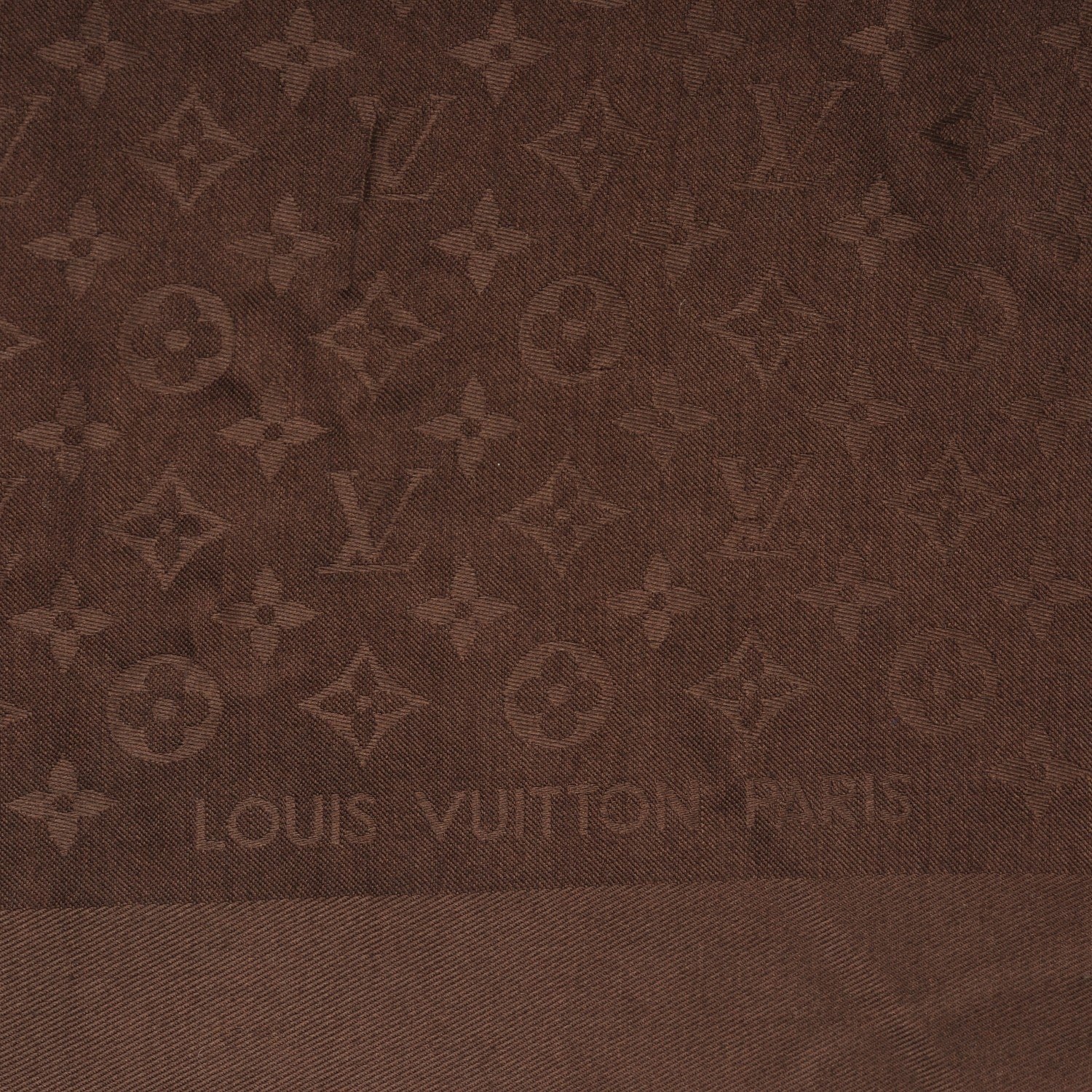 Louis Vuitton Wool Silk Monogram Shawl Chocolate 4 of 5