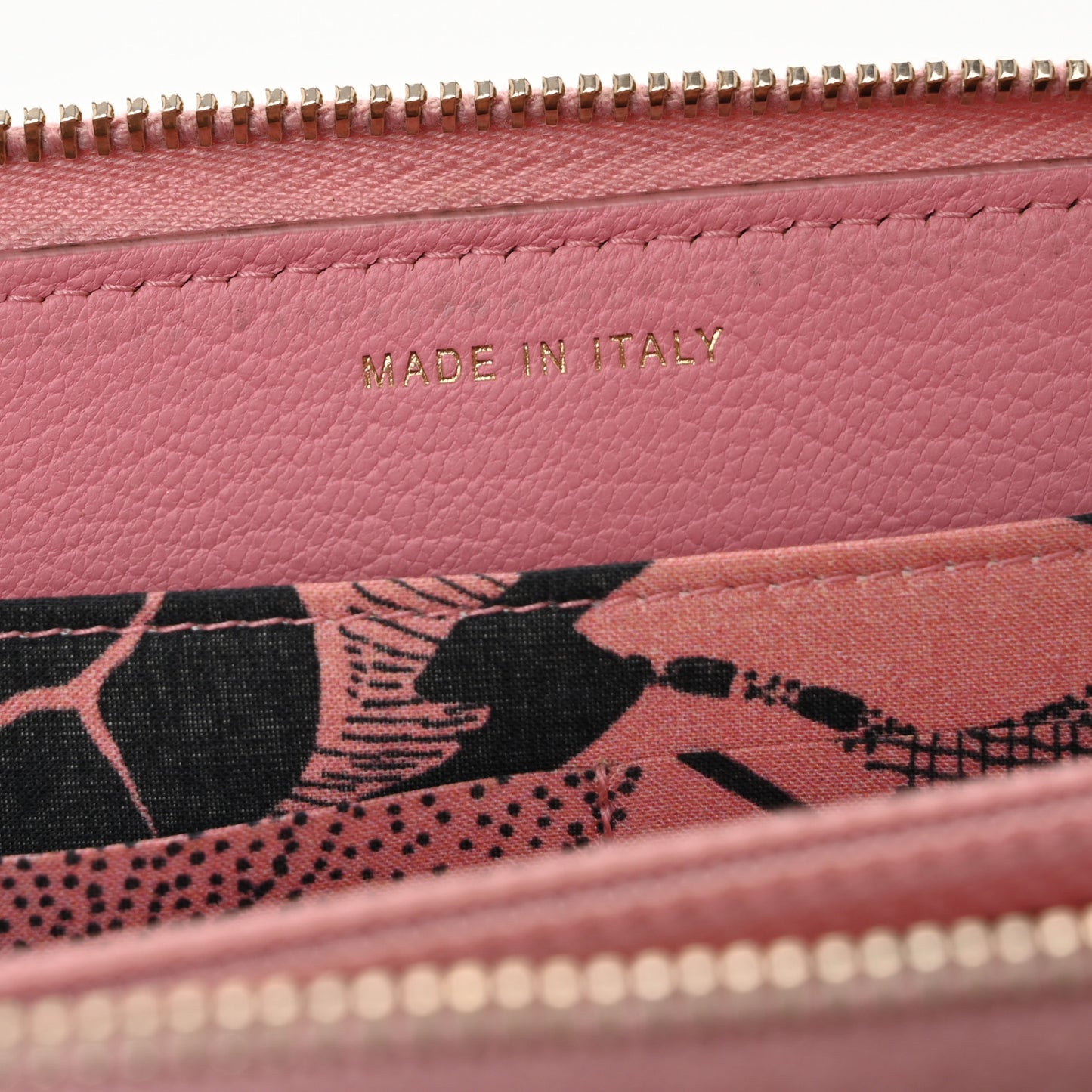 Goatskin Zip Around Wallet  Pink