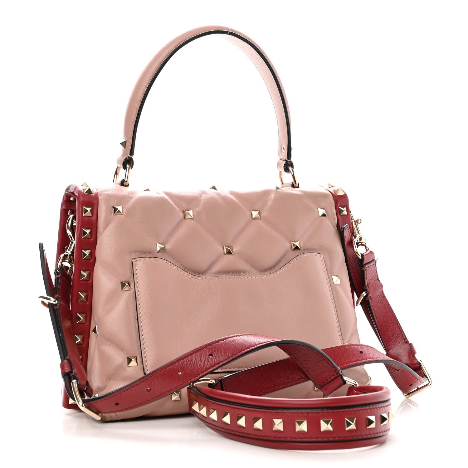 Valentino Garavani Nappa Medium Candystud Top Handle Bag Poudre Rubino 3 of 15