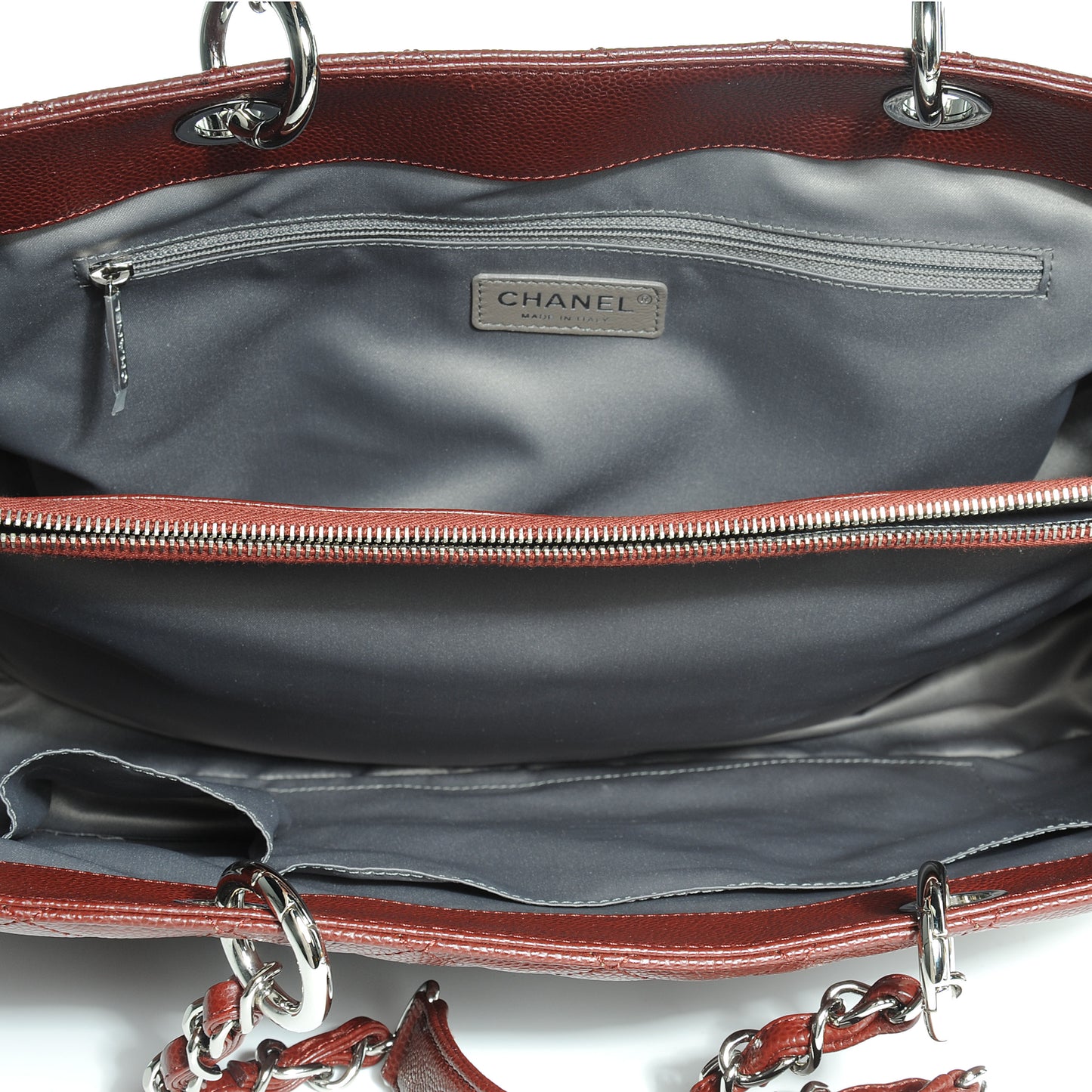 Caviar XL Grand Shopping Tote GST Dark Red