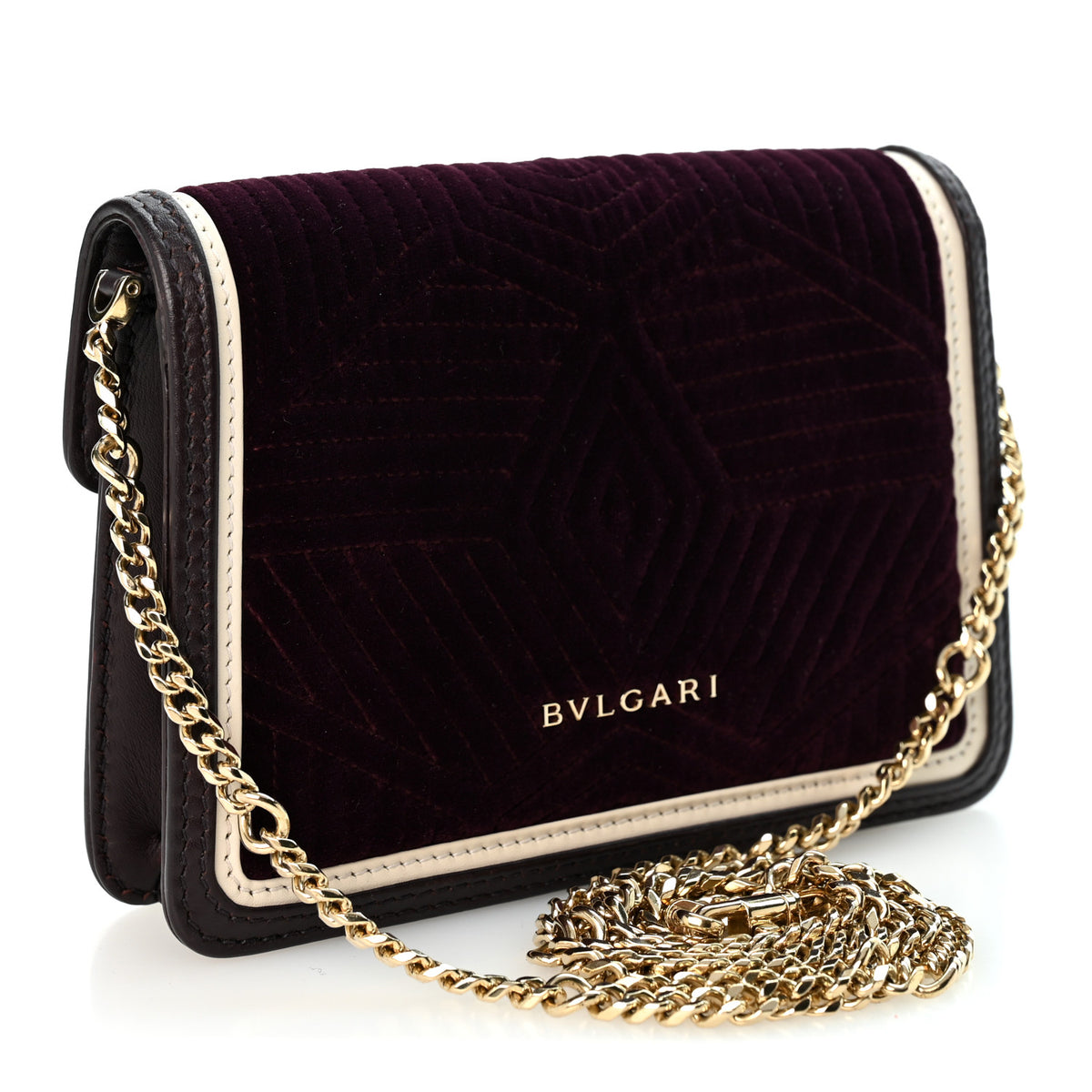 Bulgari Velvet Quilted Serpenti Forever Shoulder Bag Plum 3 of 9