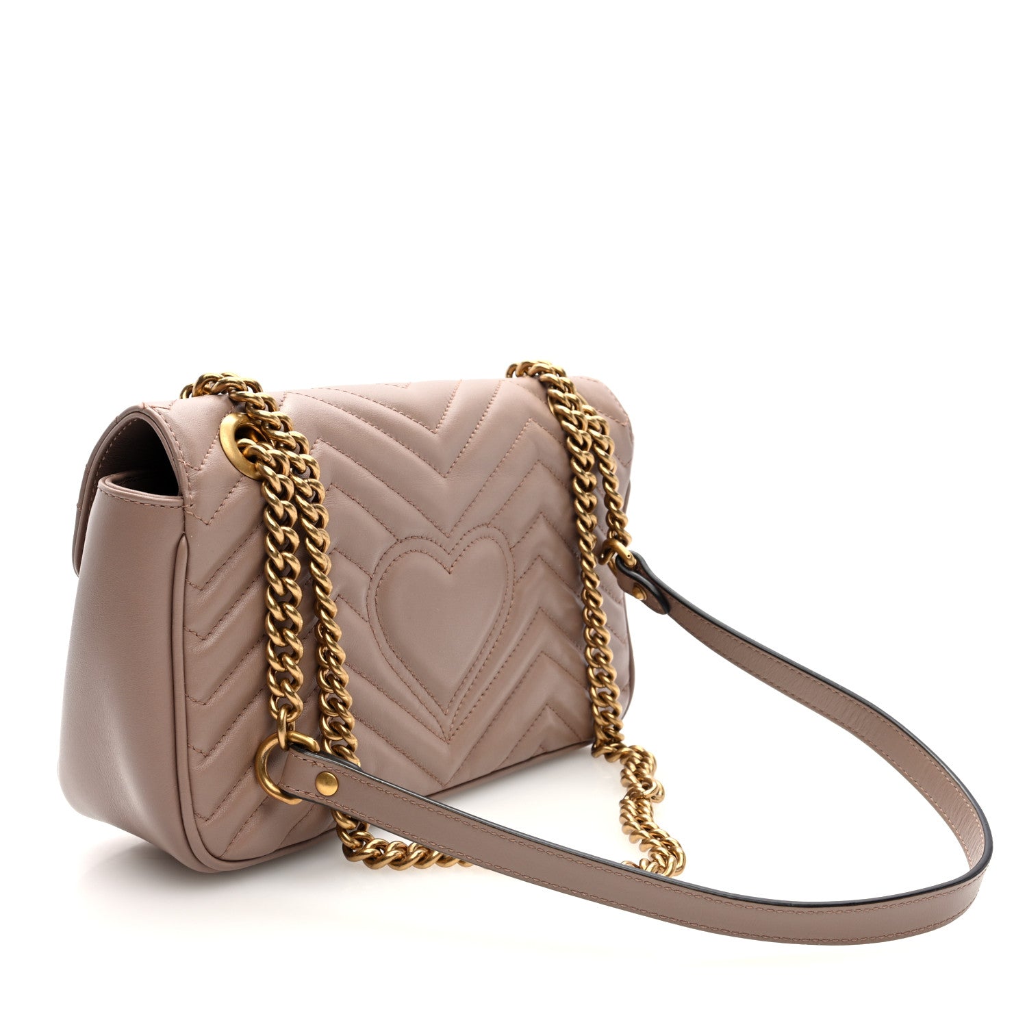 Gucci Calfskin Matelasse Small GG Marmont Shoulder Bag Porcelain Rose 3 of 10
