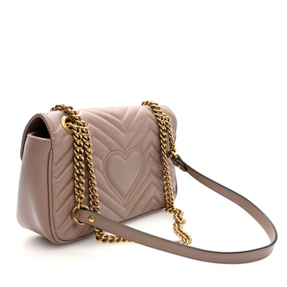 Gucci Calfskin Matelasse Small GG Marmont Shoulder Bag Porcelain Rose 3 of 10