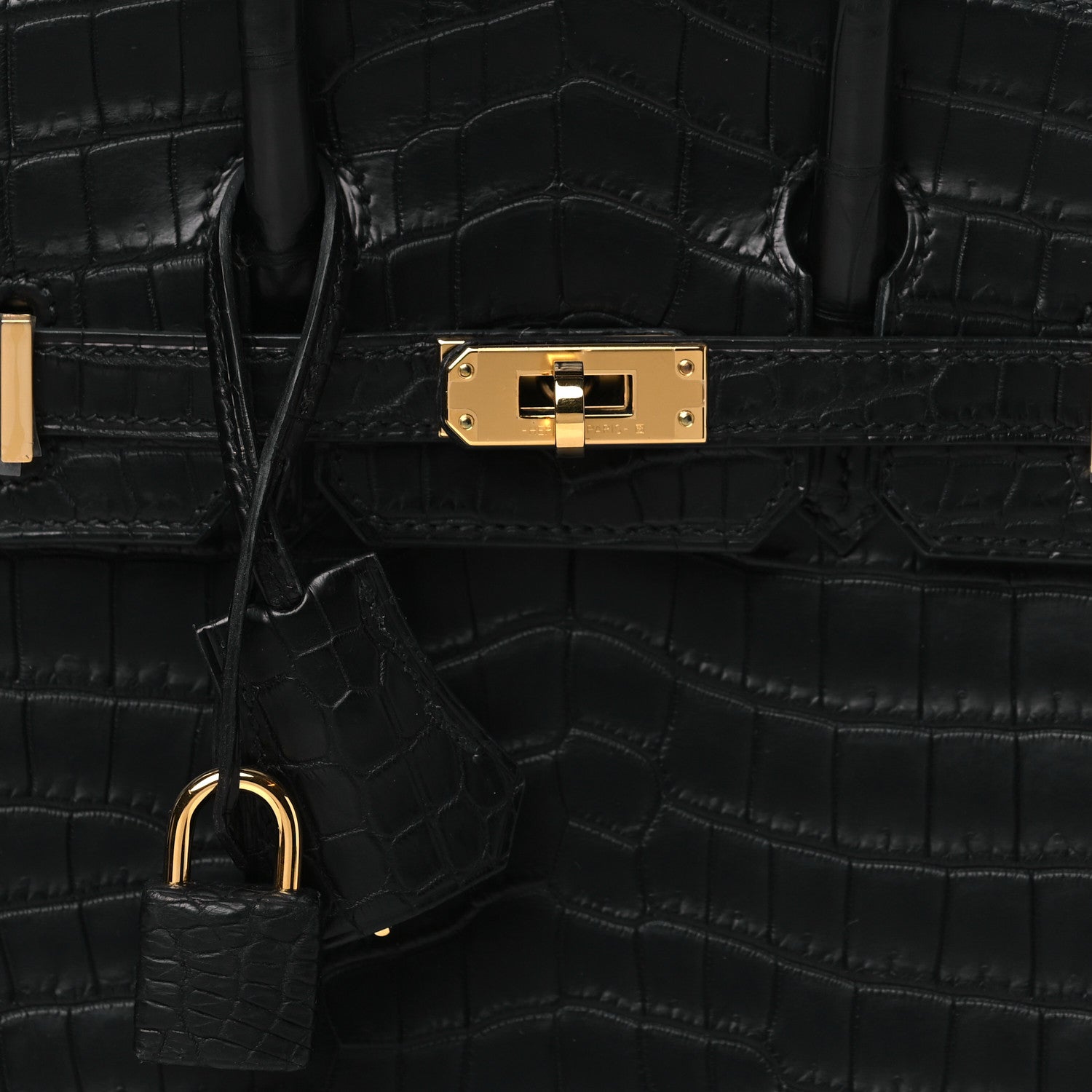 Hermes Matte Niloticus Crocodile Birkin 25 Black 8 of 11