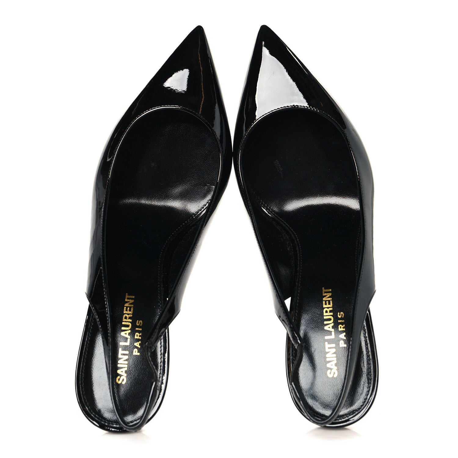 Saint Laurent Patent Opyum 110 Slingback Pumps 38 Black 2 of 10