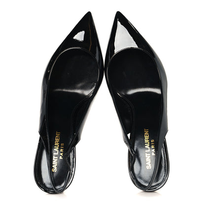 Saint Laurent Patent Opyum 110 Slingback Pumps 38 Black 2 of 10