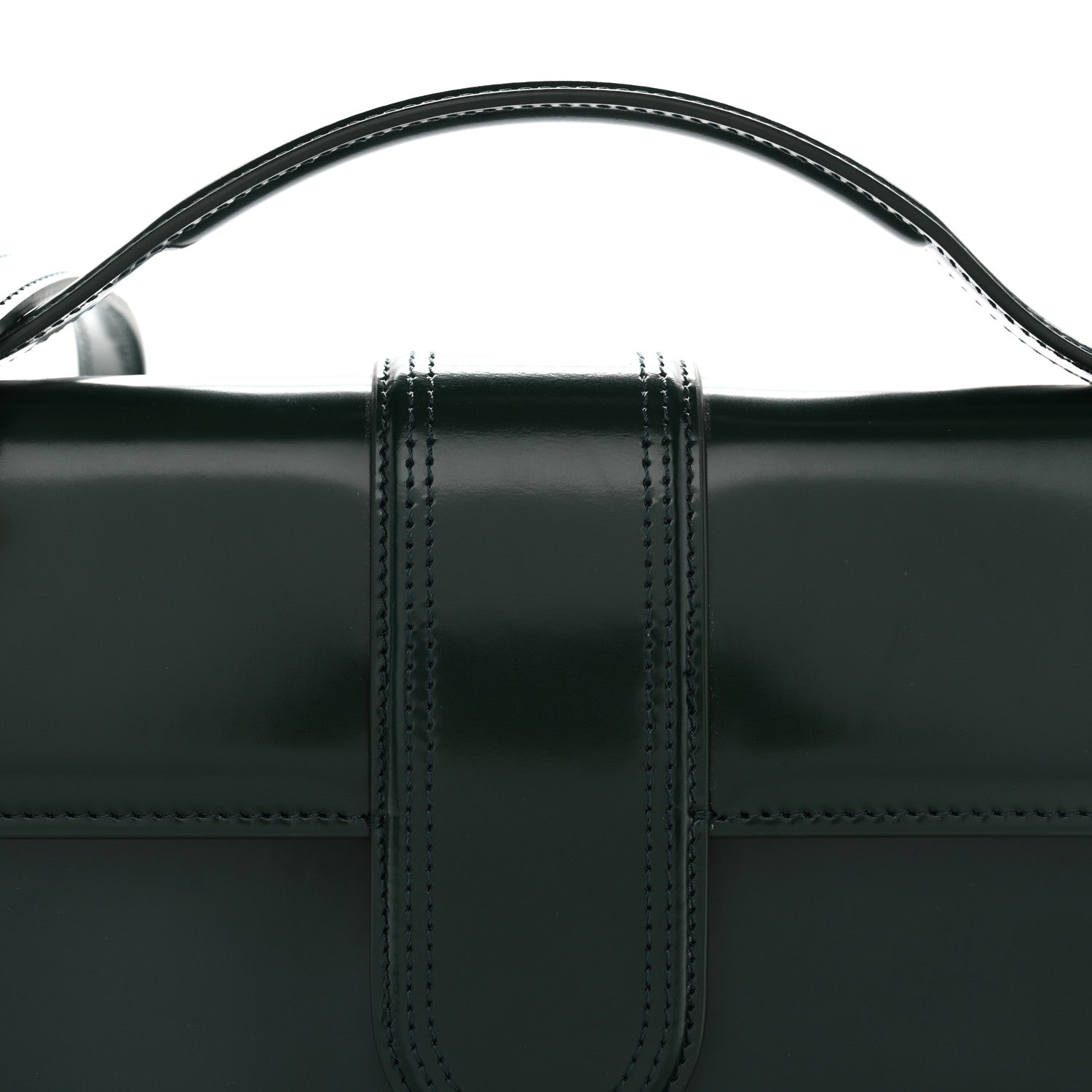 Jacquemus Glazed Calfskin Le Grand Bambino Dark Green 6 of 9