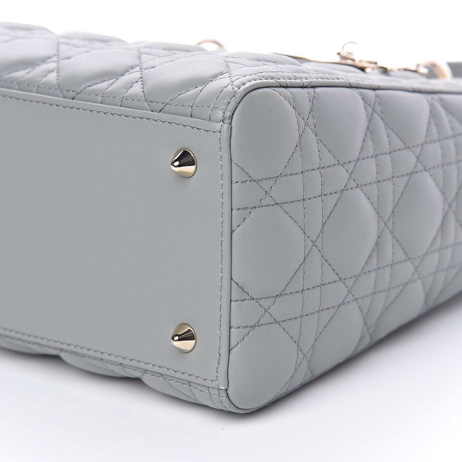 Christian Dior Lambskin Cannage Medium Lady Dior Grey 8 of 14