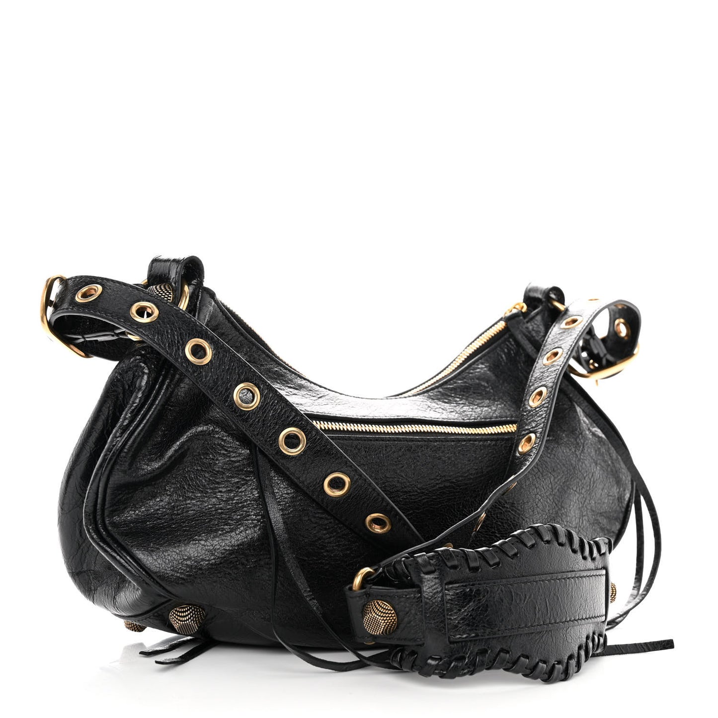 Agneau Arena Small Le Cagole Shoulder Bag Black
