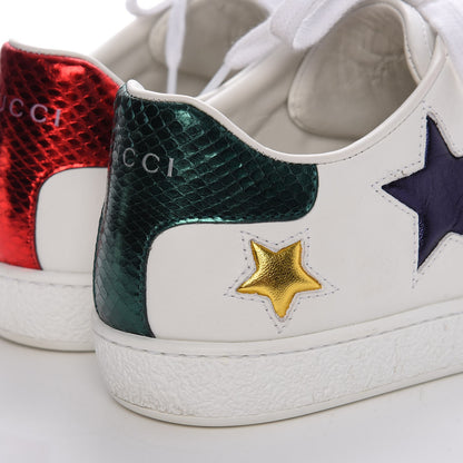 Gucci Calfskin Ayers Web Star Embroidered Mens Ace Sneakers 37.5 White Multi 13 of 14