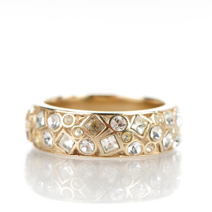 Chanel Crystal CC Ring 6 Gold 3 of 5