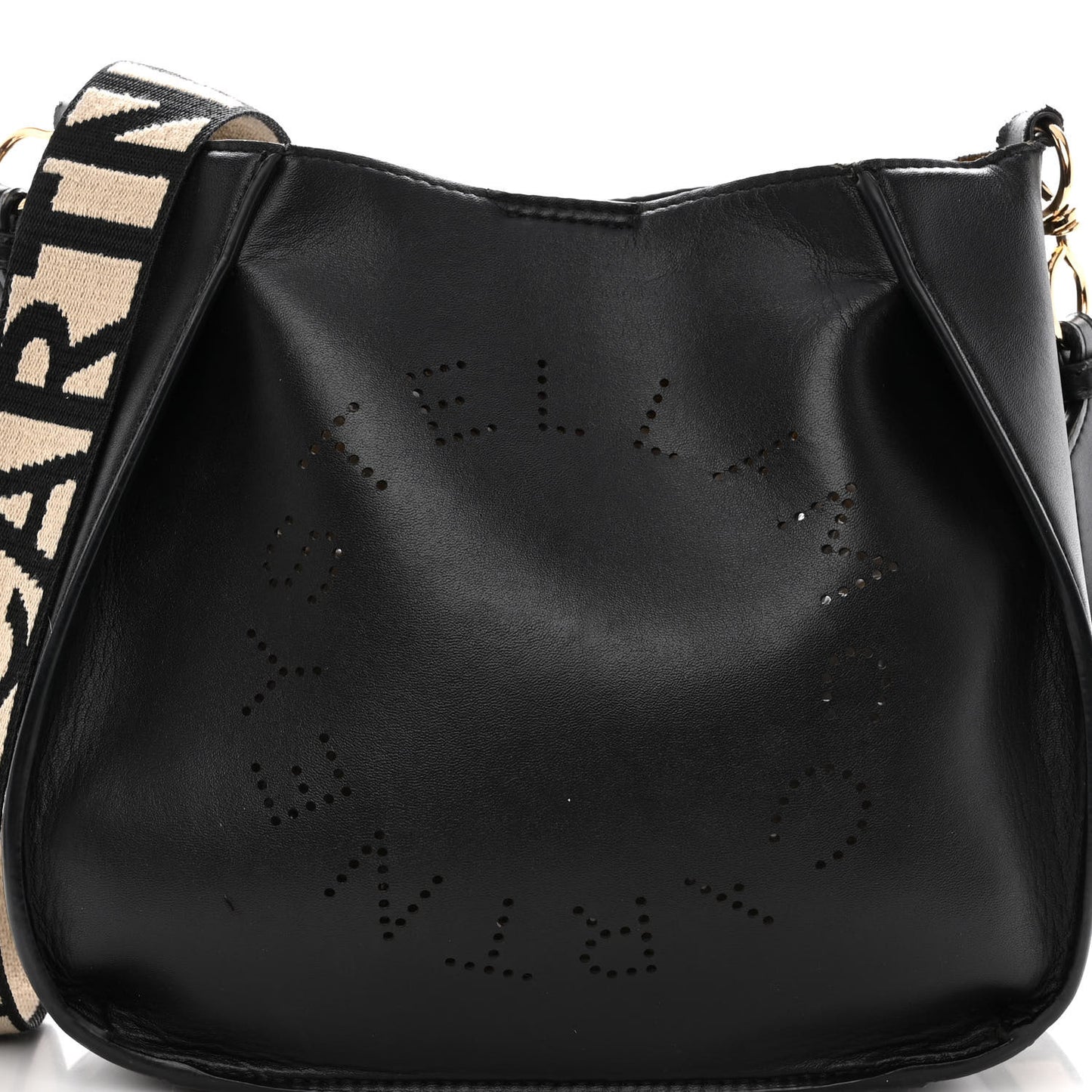 Eco Alter Nappa Perforated Logo Mini Crossbody Black