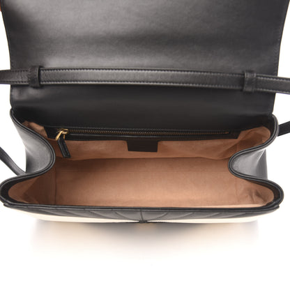 Gucci Calfskin Bamboo Trapuntata Queen Margaret Top Handle Bag Mystic White Black 5 of 11