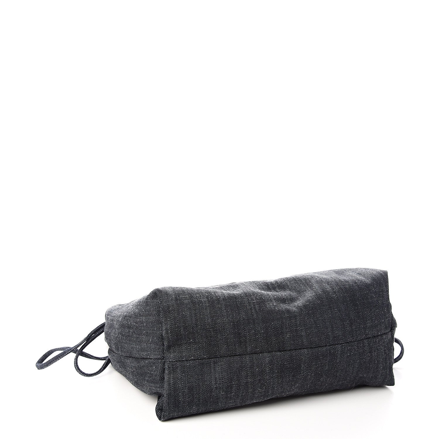 Chanel Denim Grosgrain Drawstring Tote Blue 3 of 9
