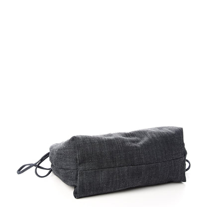 Chanel Denim Grosgrain Drawstring Tote Blue 3 of 9