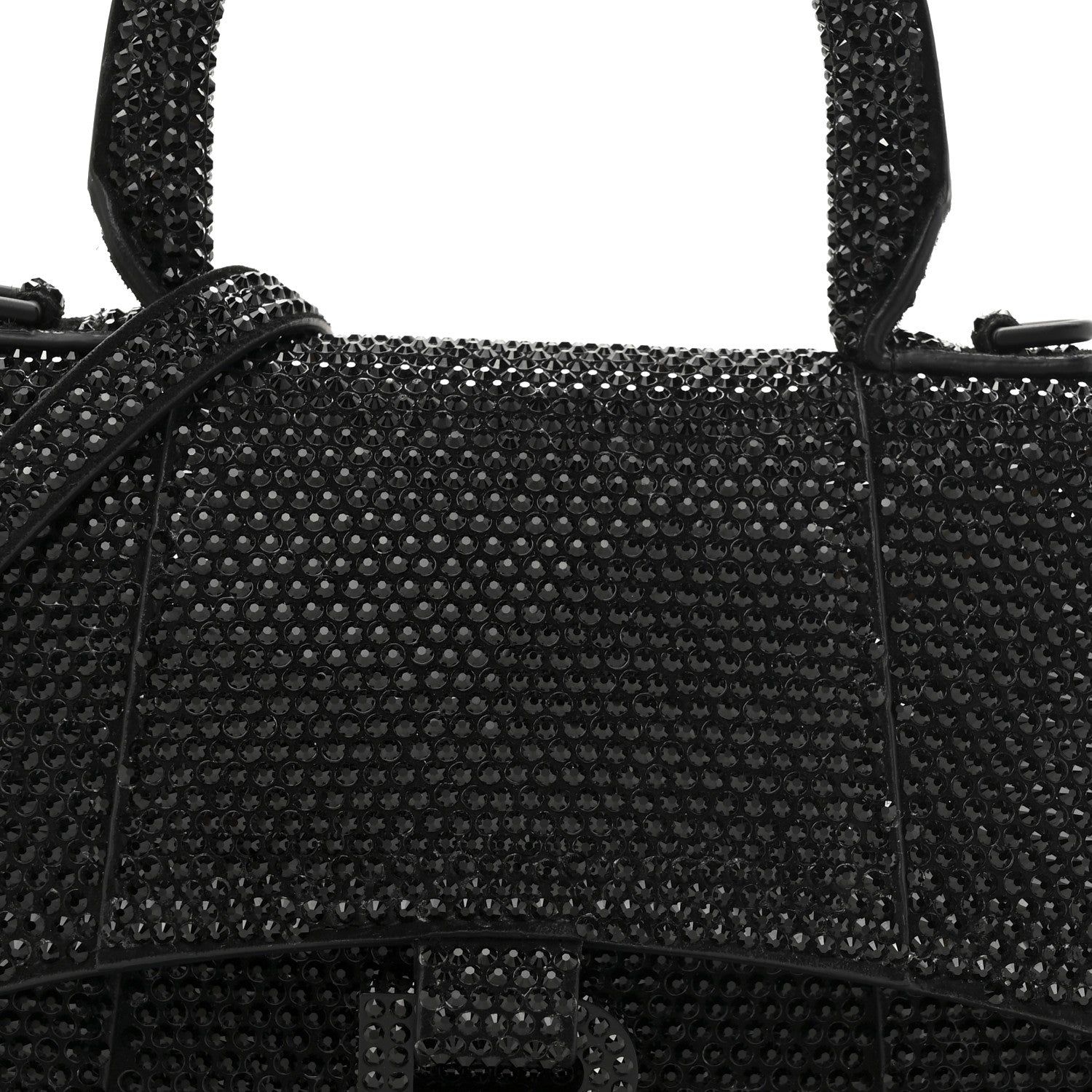 Balenciaga Strass Suede Hourglass Top Handle Bag XS Black Jet 8 of 11