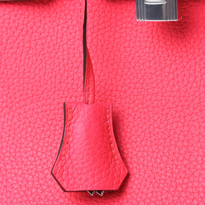 Hermes Taurillon Clemence Birkin 30 Rose Extreme 31 of 34