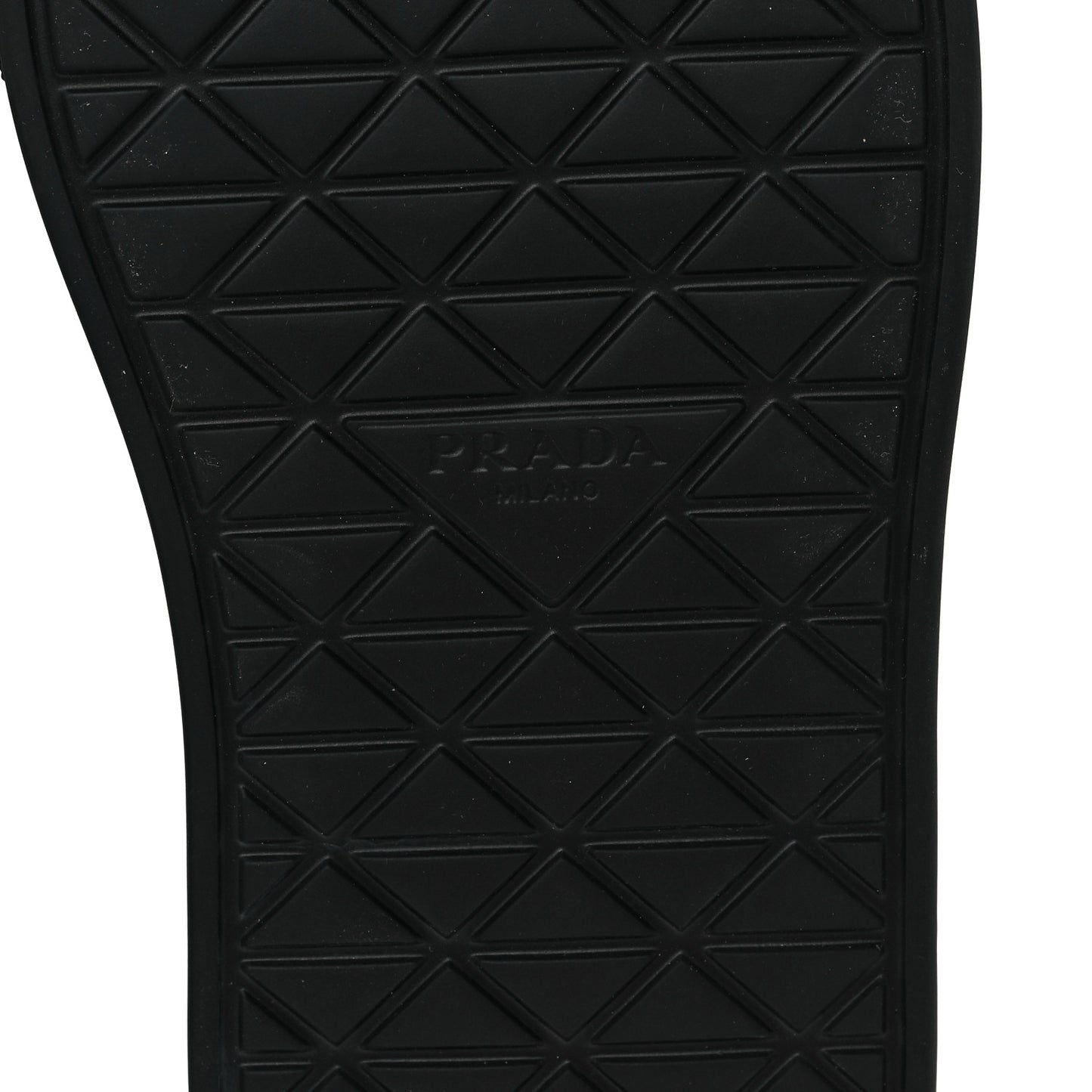 Re-Nylon Spazzolato Rubber Triangle Logo Macro Quilted Mens 35mm Platform Sneakers 8 Black