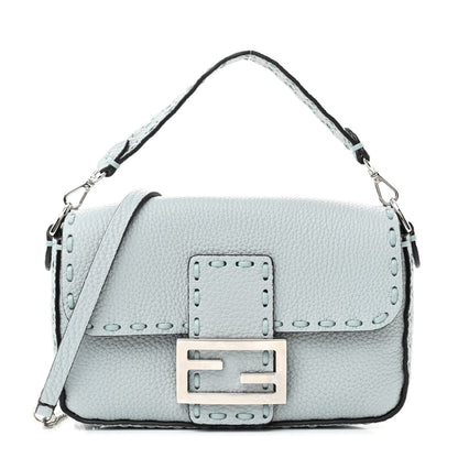Fendi Cuoio Roma Sellerissima Nappa Sintetica Tape Stitch Mini Baguette Anice 1 of 11