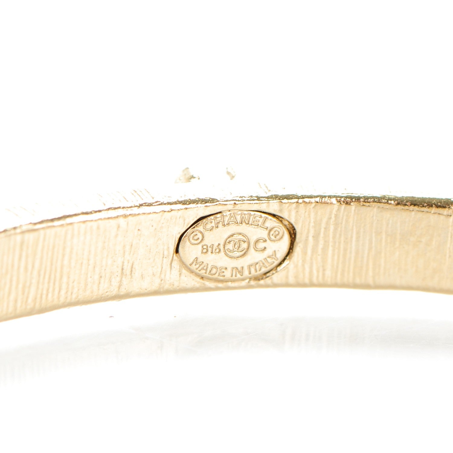 Chanel Crystal CC Hoop Earrings Gold Pale Pink 3 of 6