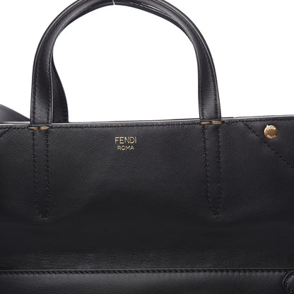 Fendi Vitello Grace Bi-Color FF 1974 Embossed Flip Tote Black Maya 12 of 14