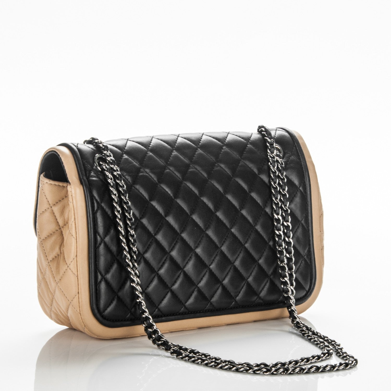 Chanel Lambskin Classic Twist Flap Black Beige 3 of 6