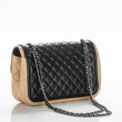 Chanel Lambskin Classic Twist Flap Black Beige 3 of 6