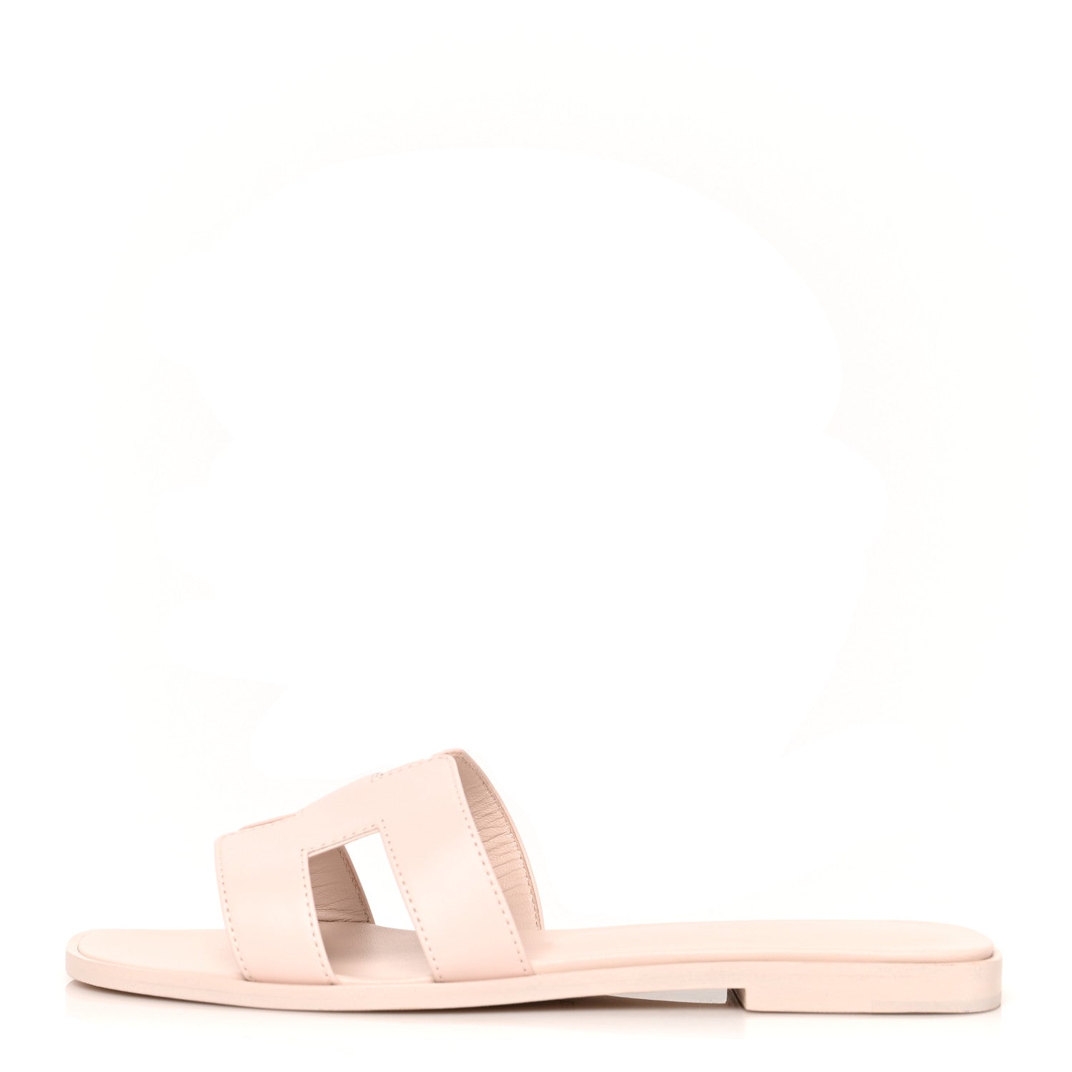 Hermes Box Calfskin Oran Sandals 37.5 Rose Pale 1 of 7