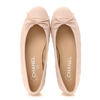 Chanel Lambskin Quilted CC Cap Toe Ballerina Flats 36 Light Pink 2 of 9