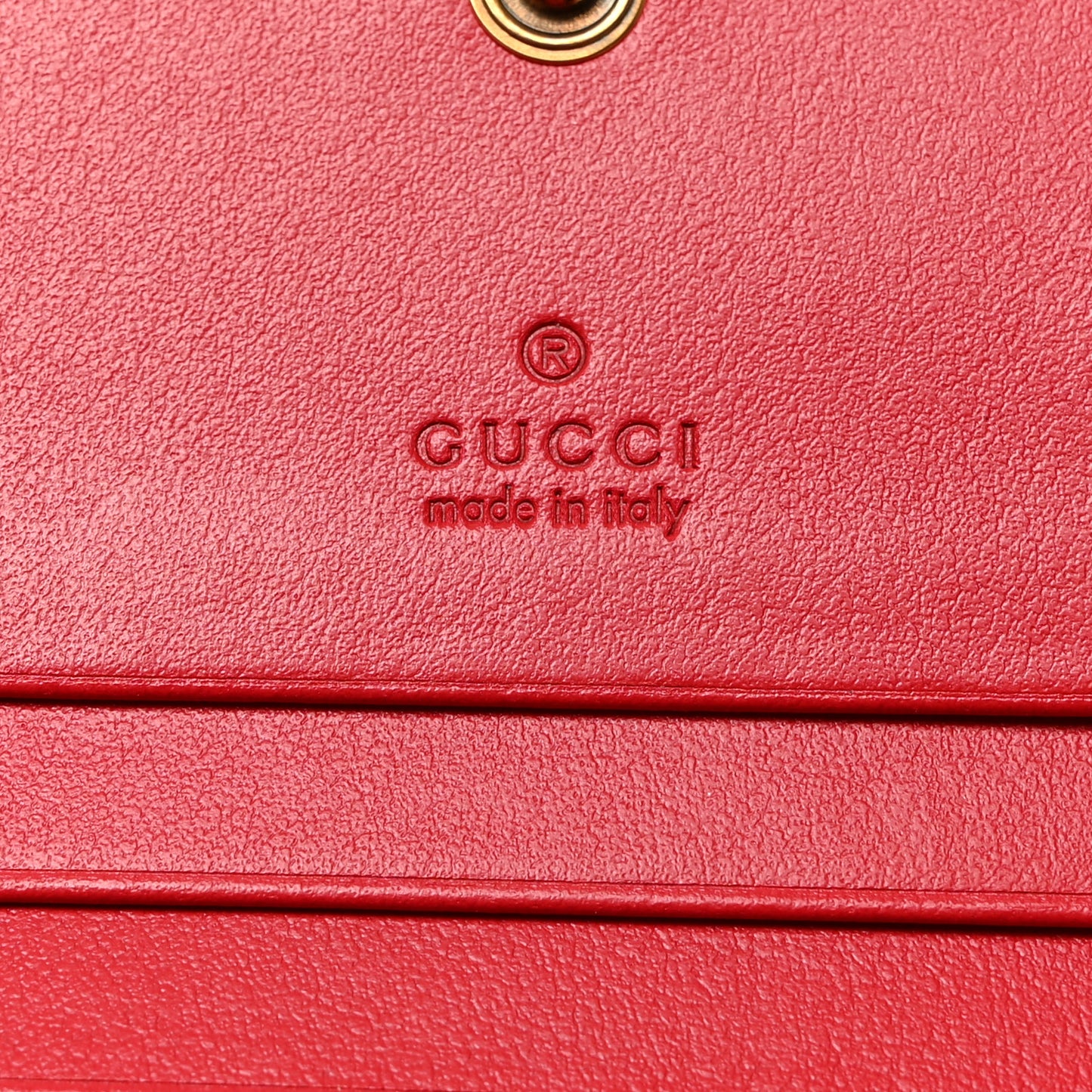 Calfskin Matelasse GG Marmont Card Case Wallet Hibiscus Red