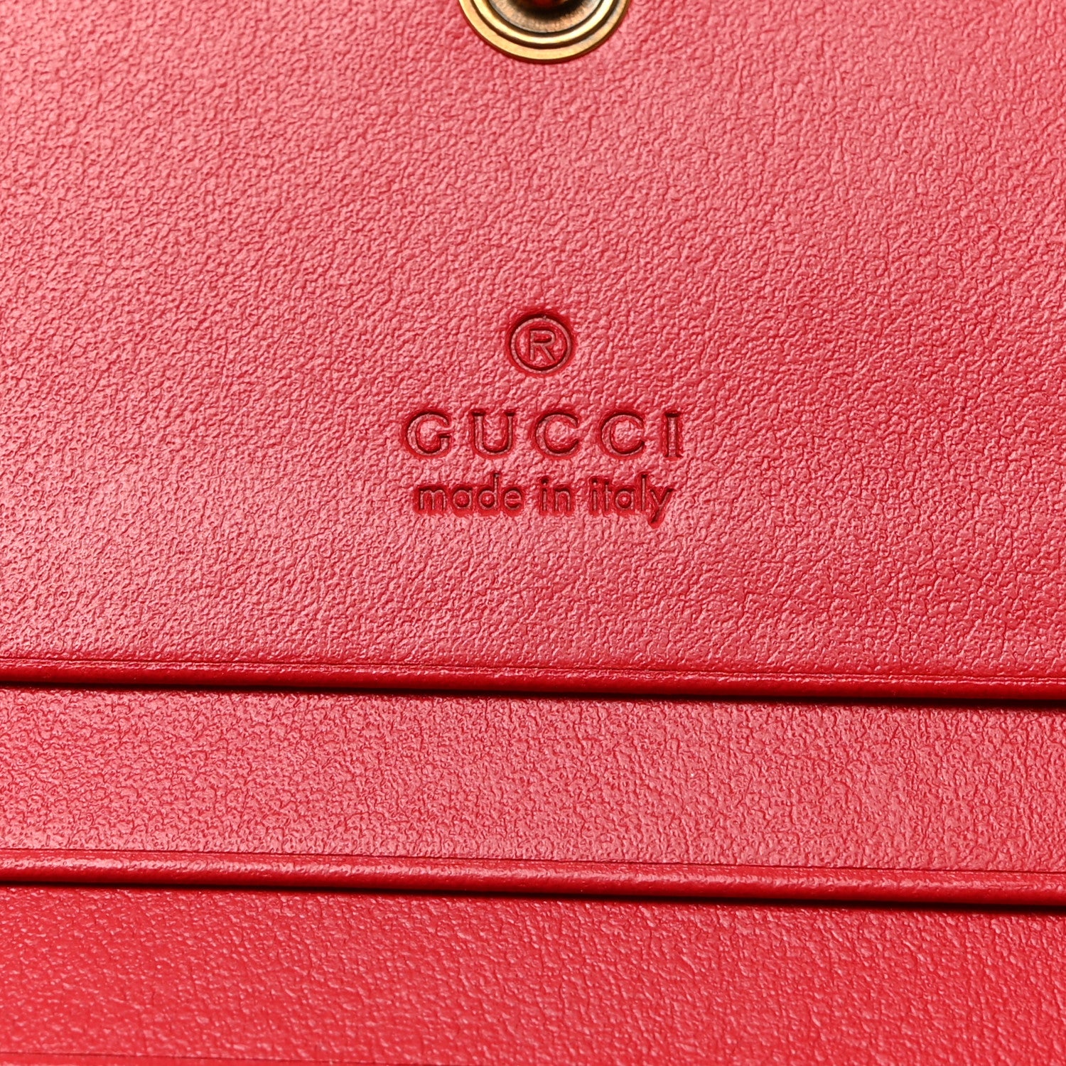 Gucci Calfskin Matelasse GG Marmont Card Case Wallet Hibiscus Red 7 of 8