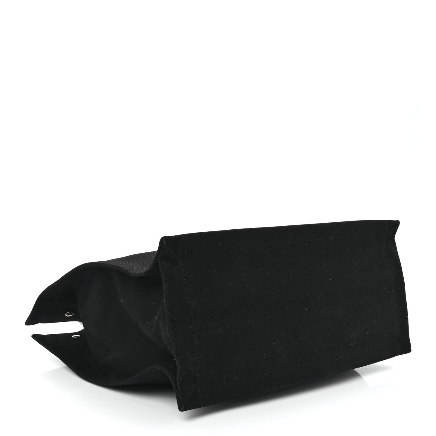 Linen Calfskin Rive Gauche North South Tote Black