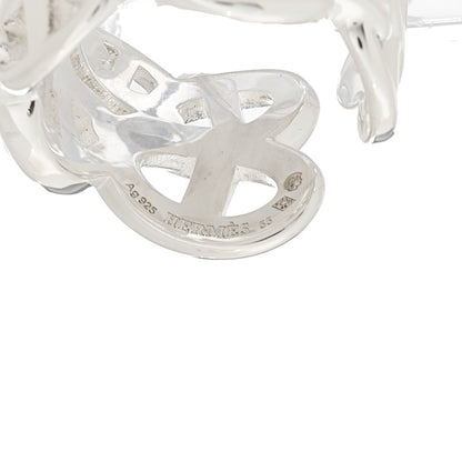 Hermes Sterling Silver GM Chaine d'Ancre Enchainee Band Ring 55 7.25 4 of 5