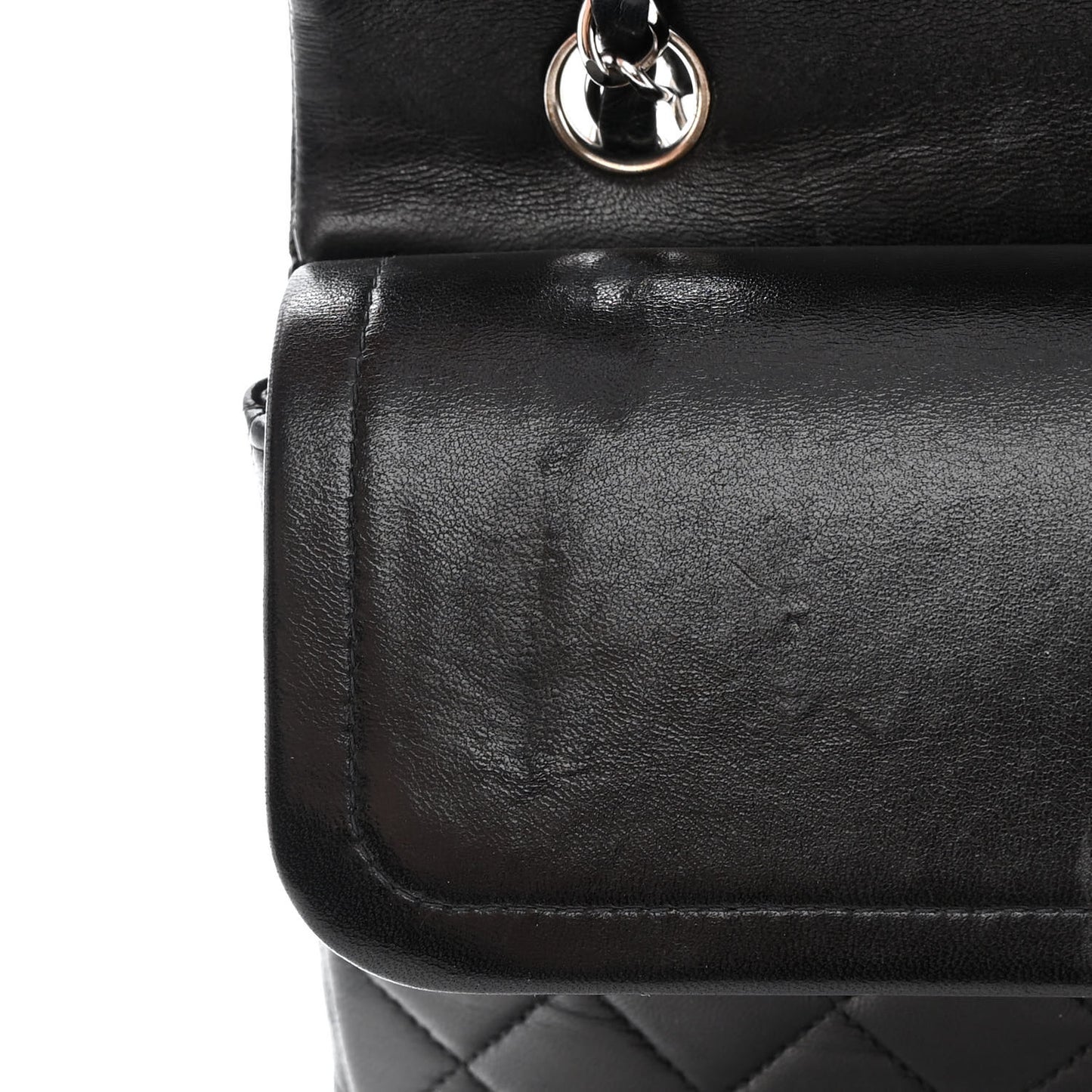 Lambskin Quilted Medium Double Flap Black