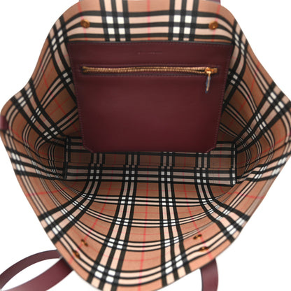Burberry Calfskin Crest Embossed Large Tote Burgundy 4 of 8