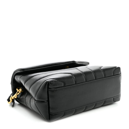 Saint Laurent Calfskin Y Quilted Monogram Toy Loulou Crossbody Bag Black 3 of 9