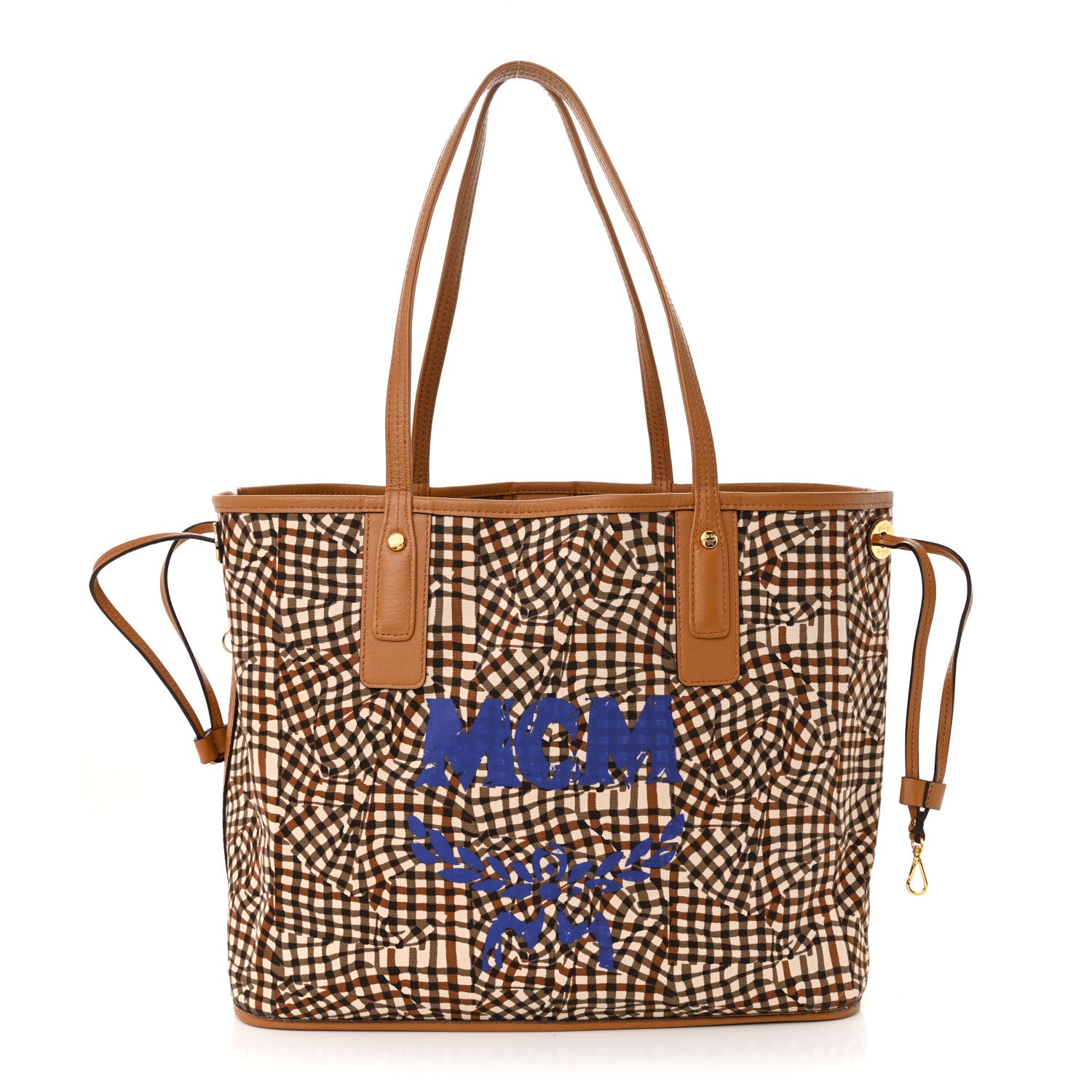 MCM Visetos Medium Liz Reversible Shopper Tote Cognac 3 of 17