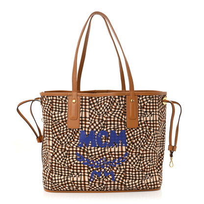 MCM Visetos Medium Liz Reversible Shopper Tote Cognac 3 of 17