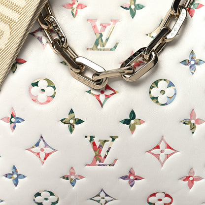 Louis Vuitton Lambskin Embossed Monogram LV Garden Coussin PM Cream 9 of 12