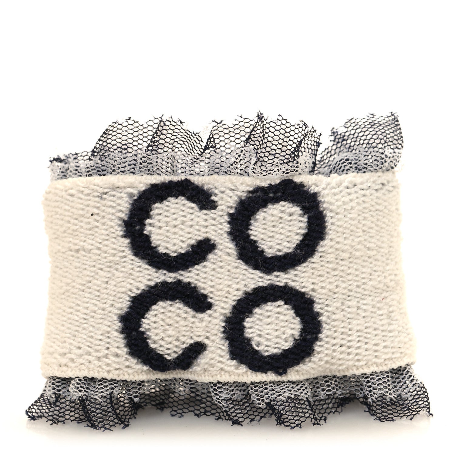 Chanel Coco Tennis Wimbledon Champ Wristband Bracelet White 1 of 4