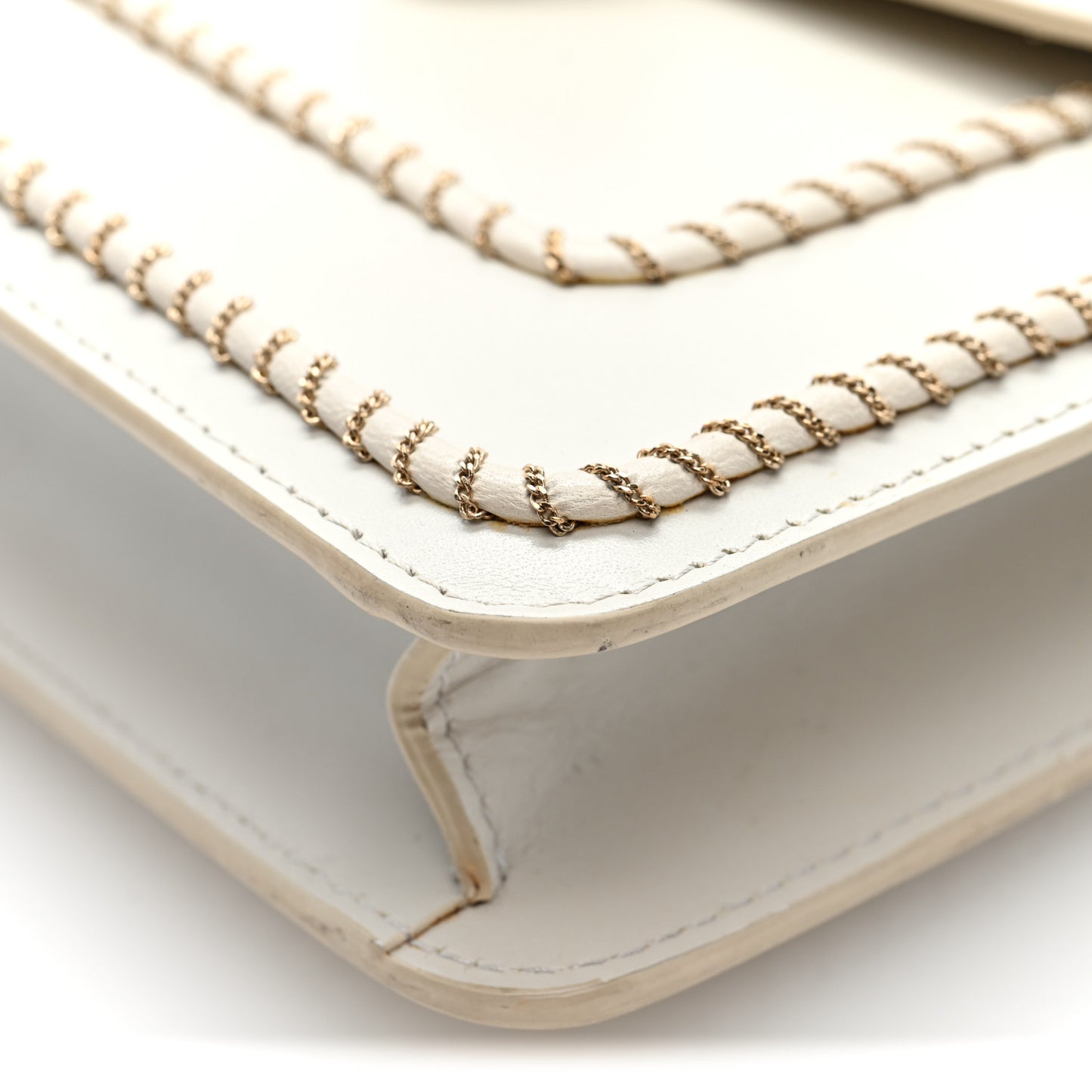 Calfskin Woven Chain Serpenti Forever Crossbody Bag White