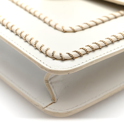 Bulgari Calfskin Woven Chain Serpenti Forever Crossbody Bag White 9 of 9