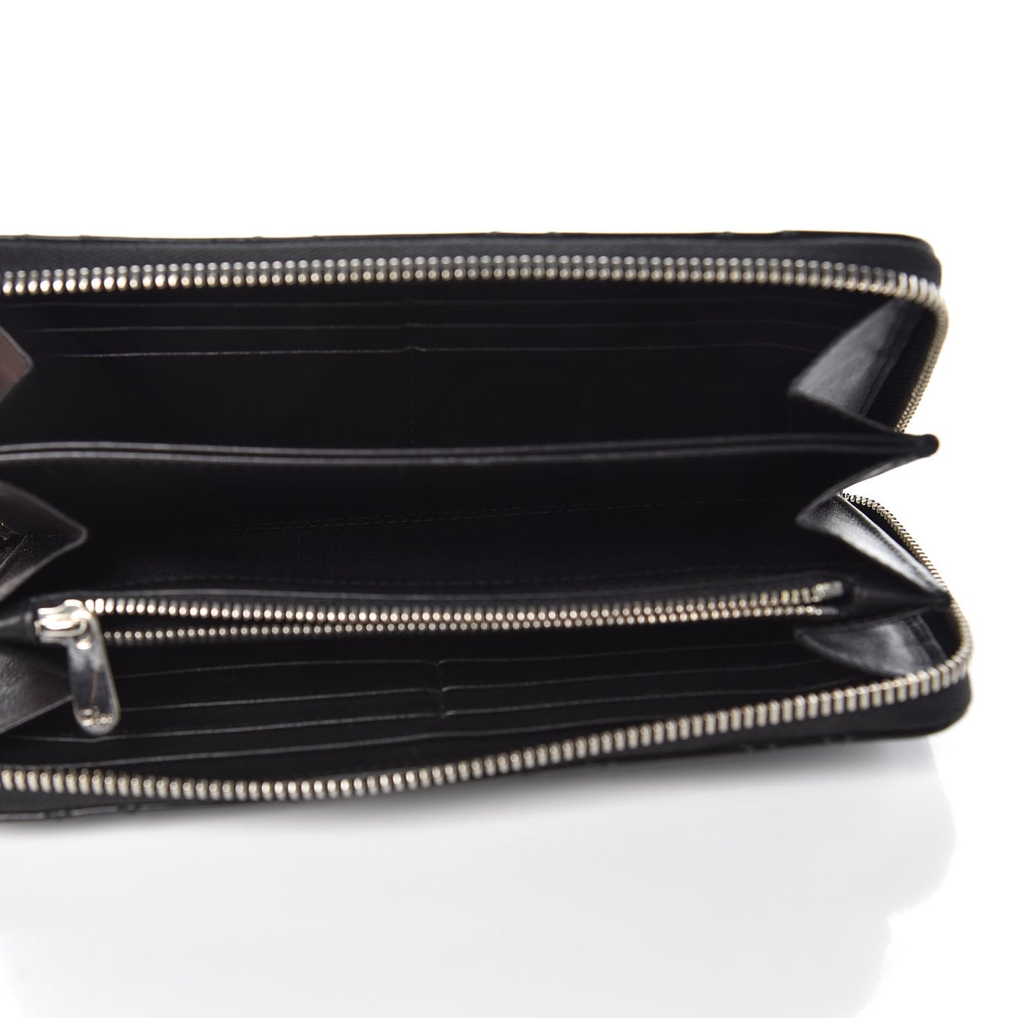 Patent Cannage Lady Dior Continental Zip Wallet Black
