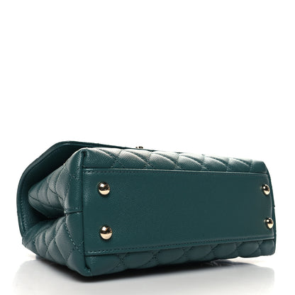 Chanel Caviar Quilted Mini Coco Handle Flap Green 4 of 10