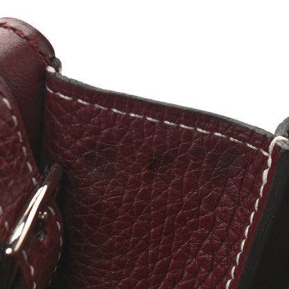 Hermes Taurillon Clemence Halzan 31 GM Bordeaux 8 of 10