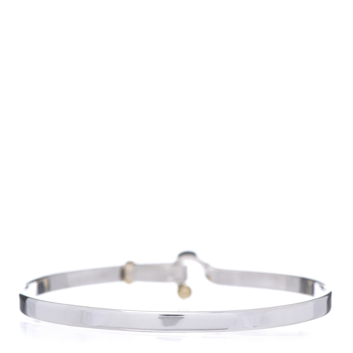Sterling Silver 18K Yellow Gold Hook Eye Bangle Bracelet